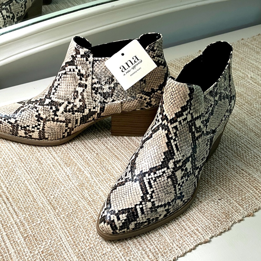 a.n.a Snakeskin Ankle Boots - Black , Brown and Cream
New with tags!